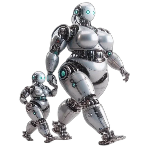 robot, concept art, 3d render, cyberpunk transparent PNG cut-out