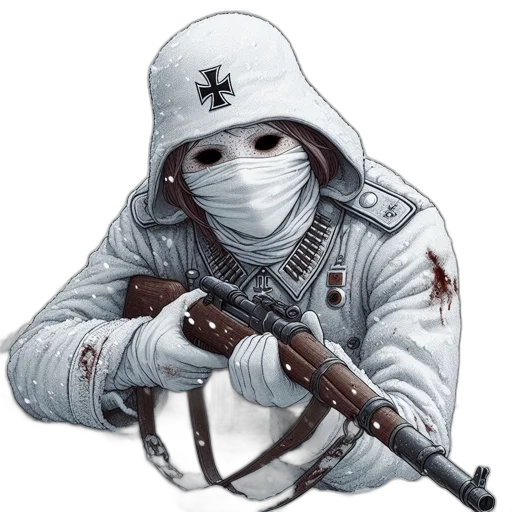 weapon, jacket, mask, staff transparent PNG cut-out