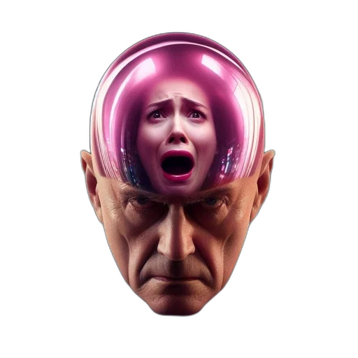 face, mask, 3d render, concept art transparent PNG cut-out