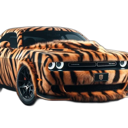 car, animal, 3d render, photorealistic transparent PNG cut-out