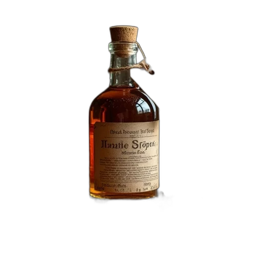 bottle, old, card, gift transparent PNG cut-out