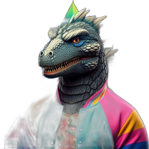 dragon, creature, animal, jacket transparent PNG cut-out