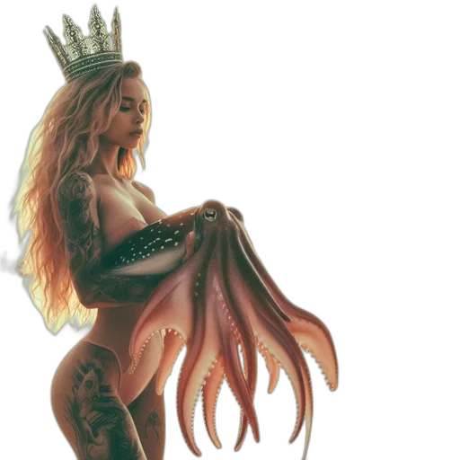 crown, hair, dress, fantasy art transparent PNG cut-out