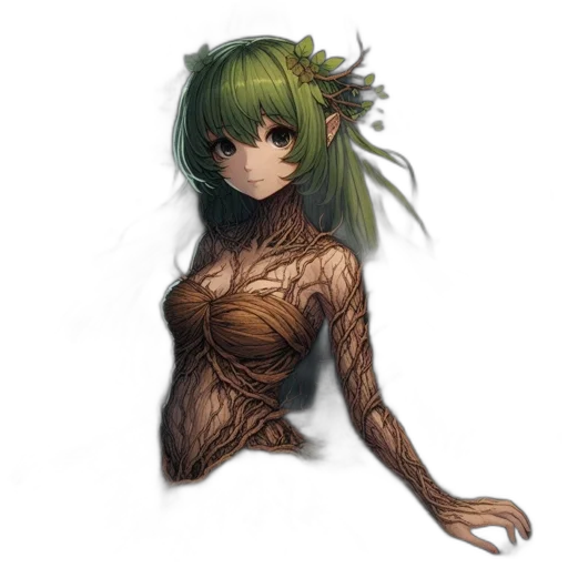 dress, creature, hair, mask transparent PNG cut-out