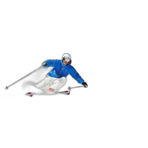 3d render, concept art, skier, blue transparent PNG cut-out