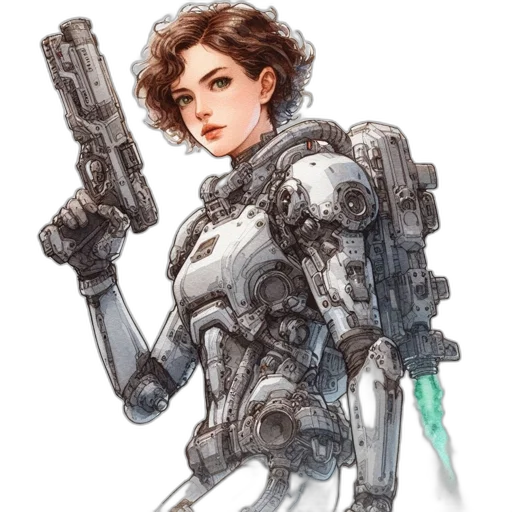 robot, weapon, concept art, comic book art transparent PNG cut-out