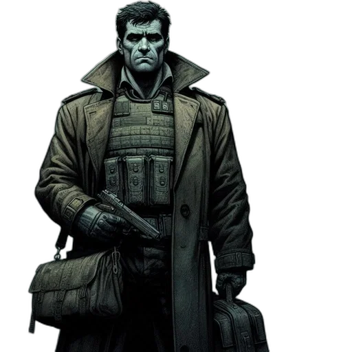 jacket, comic book art, concept art, cyberpunk transparent PNG cut-out