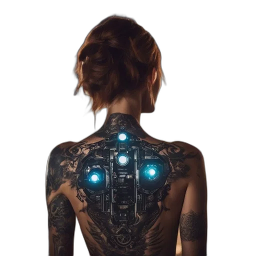 robot, dress, jewelry, cyberpunk transparent PNG cut-out