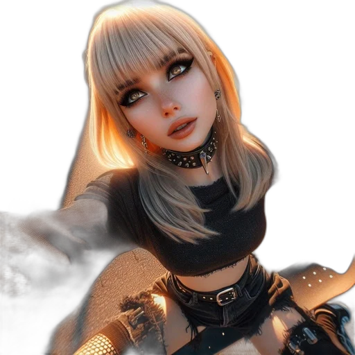face, staff, fantasy art, 3d render transparent PNG cut-out