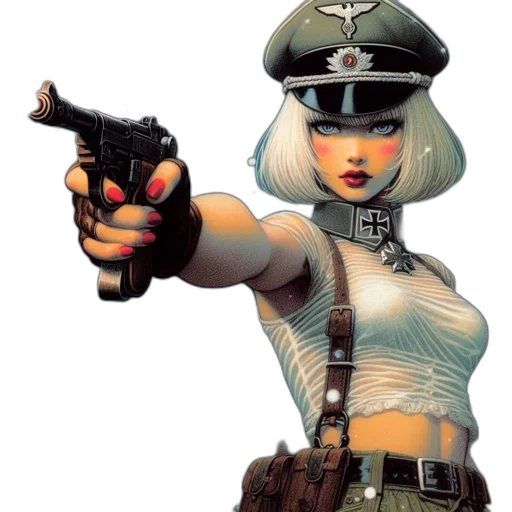 weapon, staff, hat, comic book art transparent PNG cut-out