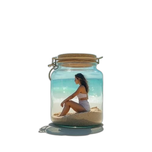 bottle, dress, photorealistic, oil painting transparent PNG cut-out