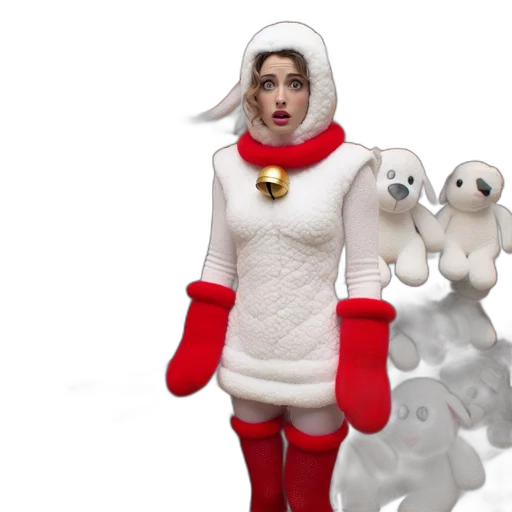 concept art, 3d render, snow, woman transparent PNG cut-out
