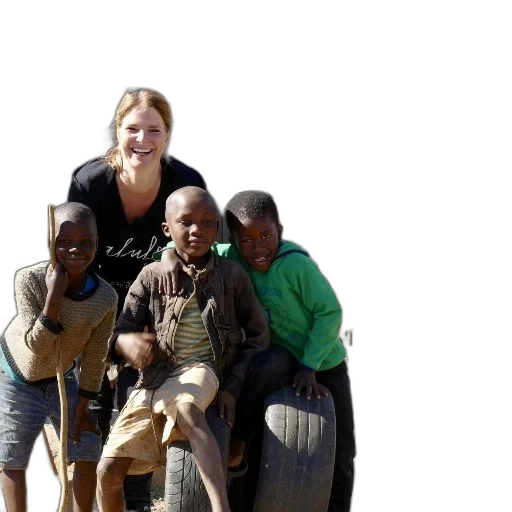 woman, three, children, pose transparent PNG cut-out
