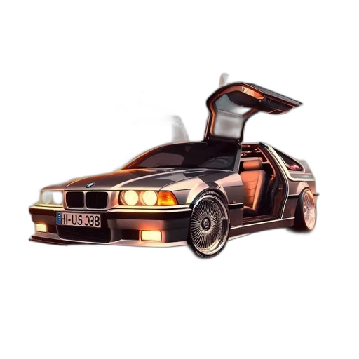 car, 3d render, concept art, photorealistic transparent PNG cut-out