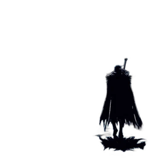 hair, creature, staff, sword transparent PNG cut-out