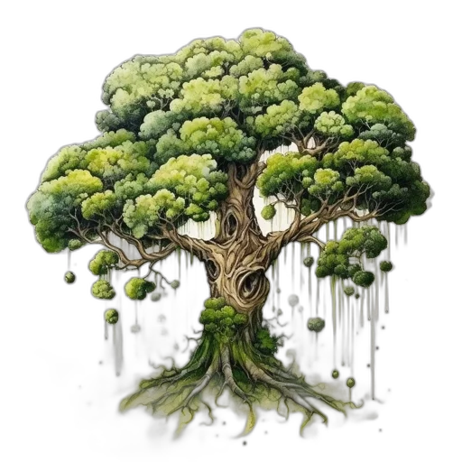 tree, concept art, fantasy art, photorealistic transparent PNG cut-out