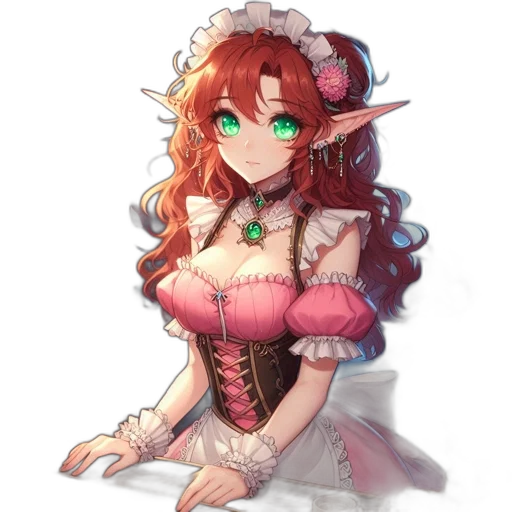 dress, staff, crown, flower transparent PNG cut-out