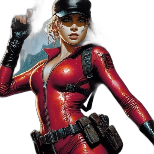 comic book art, concept art, cyberpunk, fantasy art transparent PNG cut-out