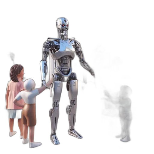 robot, concept art, 3d render, outer space transparent PNG cut-out