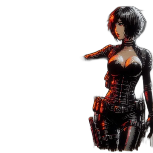 comic book art, concept art, cyberpunk, fantasy art transparent PNG cut-out