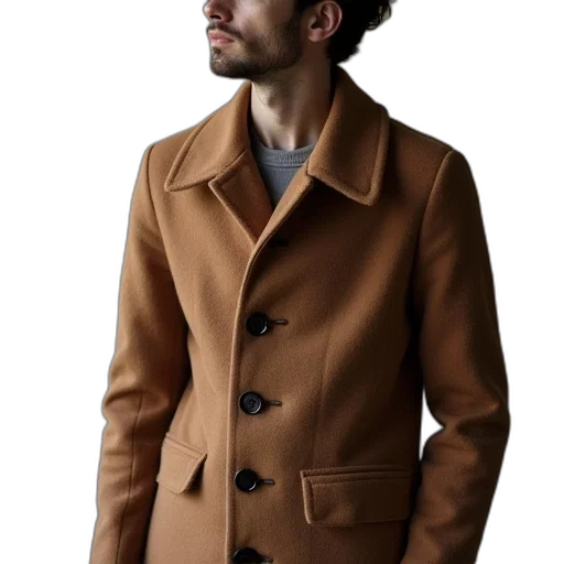 jacket, photorealistic, earth tones, golden transparent PNG cut-out