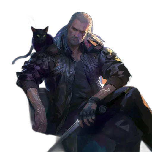 weapon, animal, jacket, staff transparent PNG cut-out