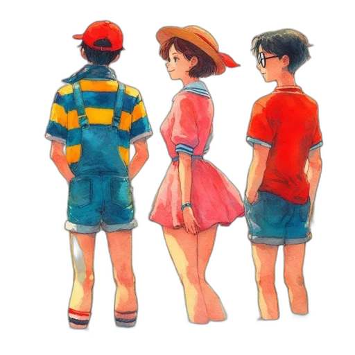dress, hat, watercolor, concept art transparent PNG cut-out