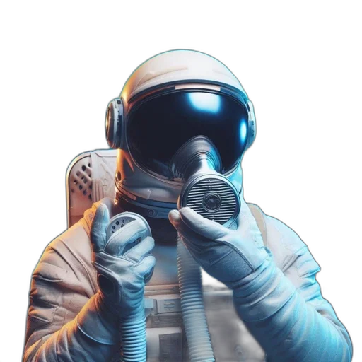 robot, mask, jacket, staff transparent PNG cut-out
