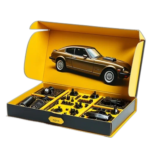 car, 3d render, yellow, black transparent PNG cut-out