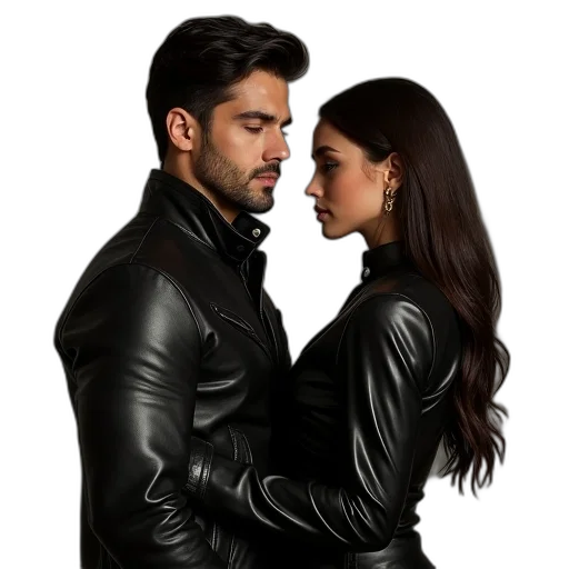 jacket, photorealistic, neon lights, man transparent PNG cut-out