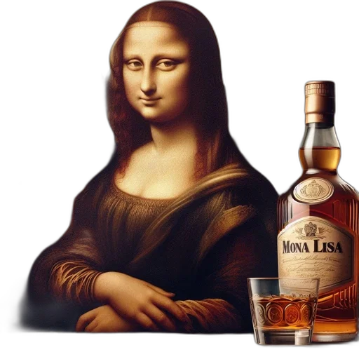 bottle, face, photorealistic, oil painting transparent PNG cut-out