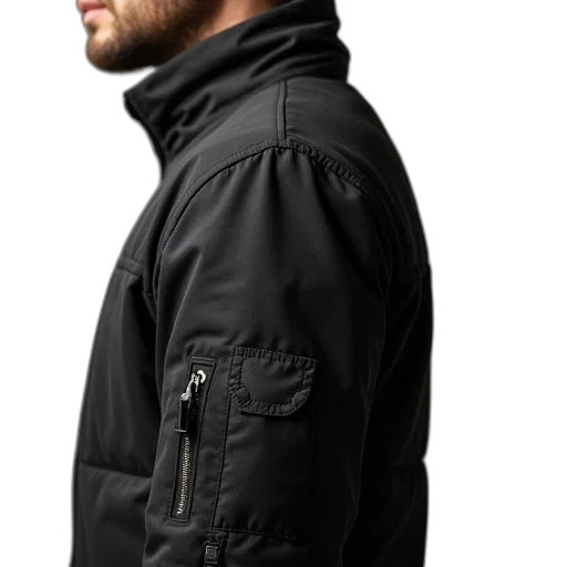 jacket, staff, face, cyberpunk transparent PNG cut-out