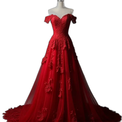 dress, crown, photorealistic, 3d render transparent PNG cut-out
