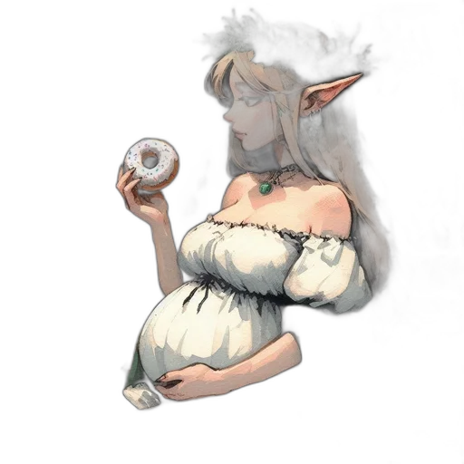 mask, dress, creature, staff transparent PNG cut-out