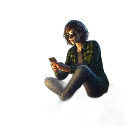 jacket, robot, face, staff transparent PNG cut-out
