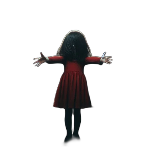 dress, creature, hair, jacket transparent PNG cut-out