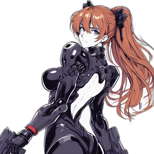 robot, weapon, dress, cyberpunk transparent PNG cut-out