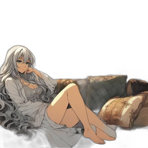 dress, furniture, hair, concept art transparent PNG cut-out