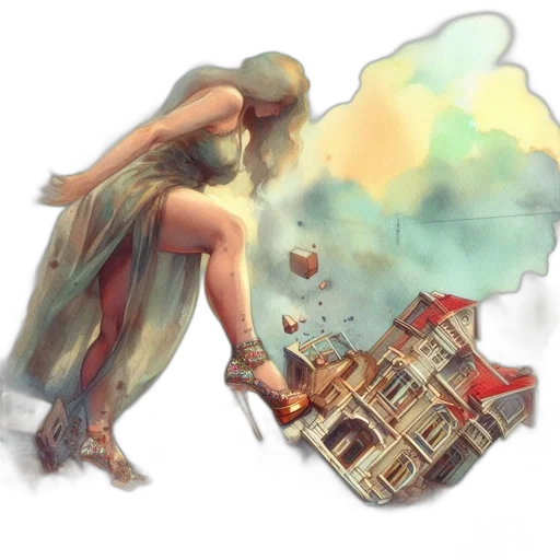 dress, concept art, fantasy art, watercolor transparent PNG cut-out
