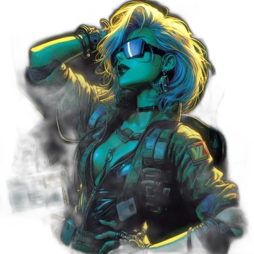 jacket, staff, mask, weapon transparent PNG cut-out