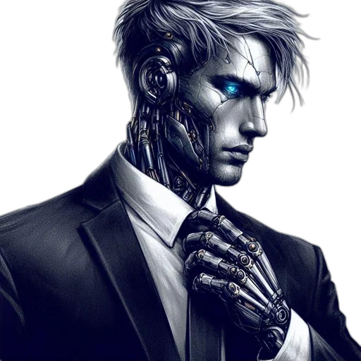 robot, cyberpunk, concept art, fantasy art transparent PNG cut-out