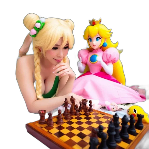 crown, dress, 3d render, pixel art transparent PNG cut-out