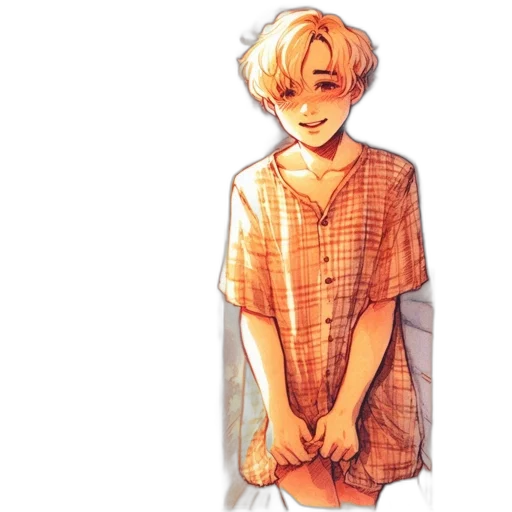 dress, creature, watercolor, pixel art transparent PNG cut-out