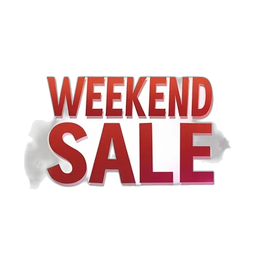 banner, weekend, sale, white transparent PNG cut-out