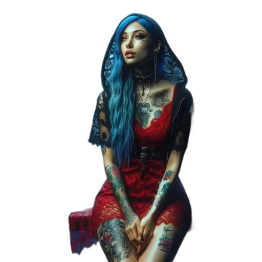 dress, jewelry, face, fantasy art transparent PNG cut-out