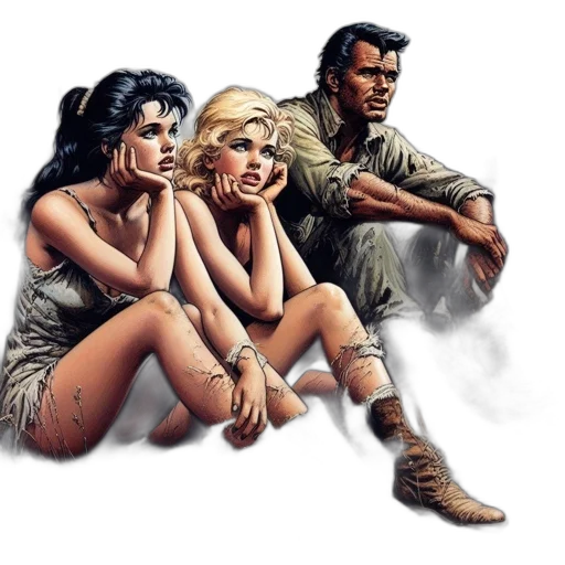 comic book art, concept art, fantasy art, photorealistic transparent PNG cut-out