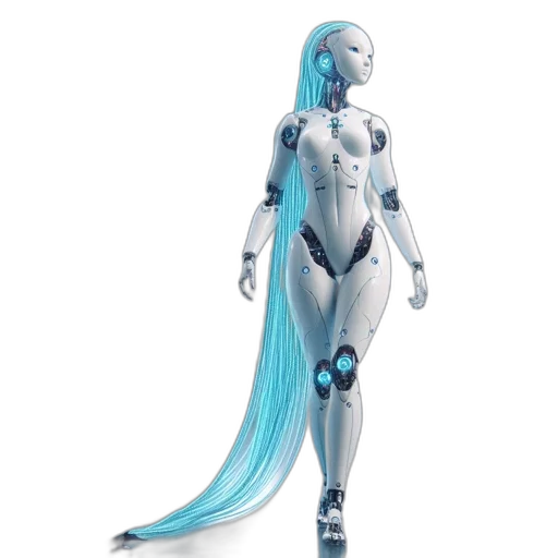 robot, concept art, 3d render, cyberpunk transparent PNG cut-out