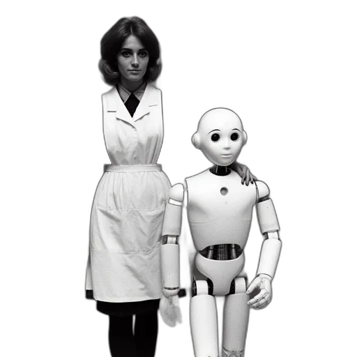 robot, dress, concept art, pixel art transparent PNG cut-out