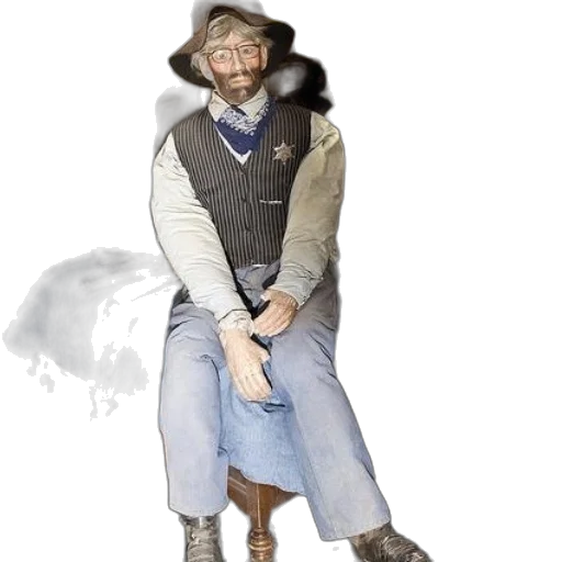jacket, hat, staff, creature transparent PNG cut-out