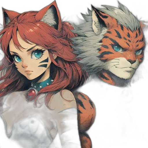 concept art, fantasy art, anime, watercolor transparent PNG cut-out